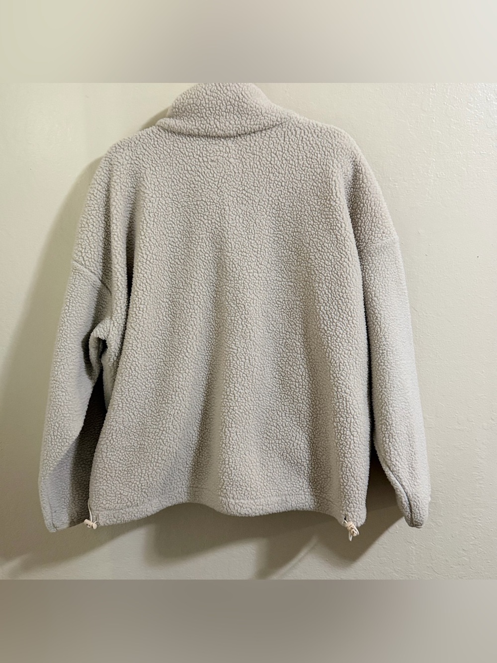 Wilo The Label Fleece Pullover Sweater Button Snap Jacket Cream Medium cozy - Picture 7 of 9